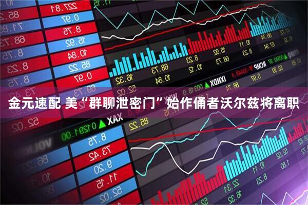 金元速配 美“群聊泄密门”始作俑者沃尔兹将离职